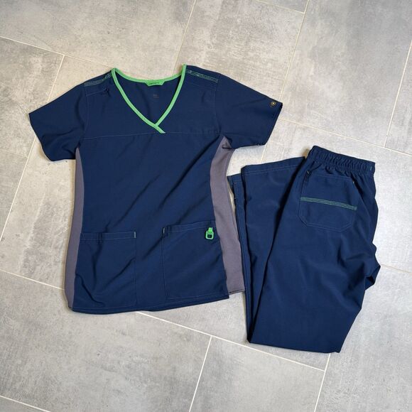 Carhartt Women’s Rugged Flex Scrubs Set Navy Top Small C12510 & Pants C52510 XS - Picture 1 of 13